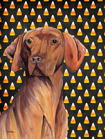 Vizsla Candy Corn Halloween Portrait Flag Canvas House Size