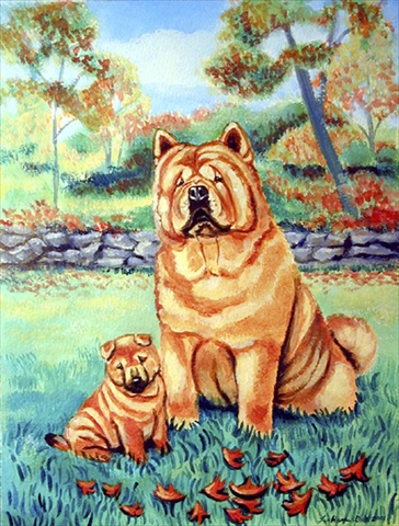 Chow Chow Mommas Love Flag Canvas House Size