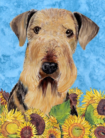 SC9069CHF Airedale Flag Canvas House Size