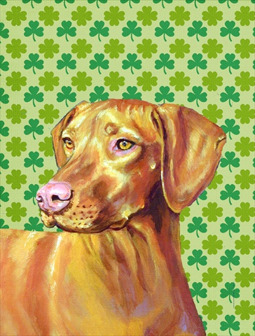 Vizsla St. Patricks Day Shamrock Portrait Flag Canvas House Size