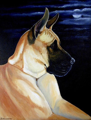 Moonlight Fawn Great Dane Flag Garden Size