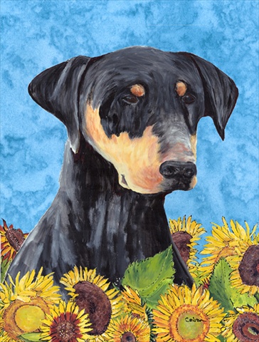 Doberman Flag Canvas House Size
