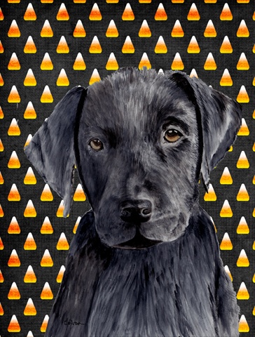 Labrador Candy Corn Halloween Portrait Flag Canvas House Size