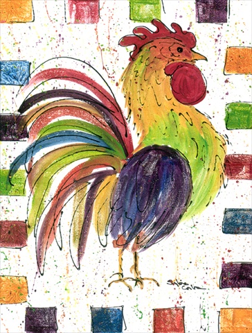 Rooster Flag Canvas House Size