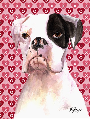 Cooper Love and Hearts Boxer Flag Canvas House Size