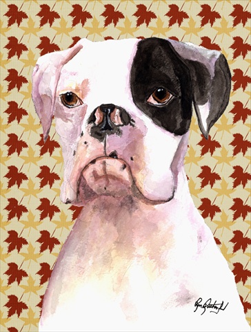 RDR3007GF Cooper Fall Leaves Boxer Flag Garden Size