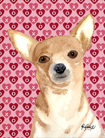 Chihuahua Love and Hearts Flag Garden Size