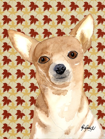 Chihuahua Fall Leaves Flag Garden Size