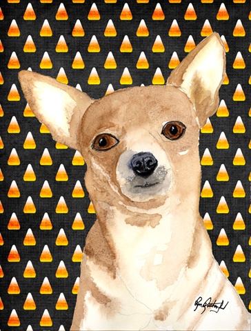 RDR3016GF Candy Corn Chihuahua Halloween Flag Garden Size