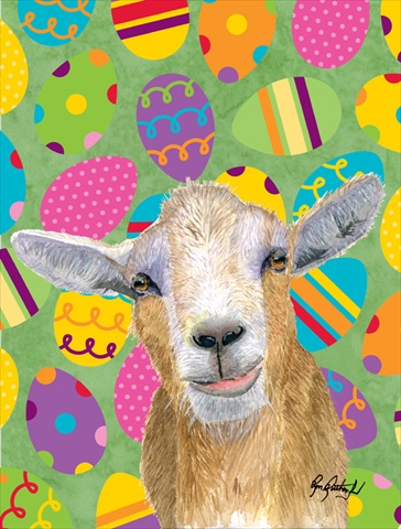Eggtravaganza Goat Easter Flag Canvas House Size