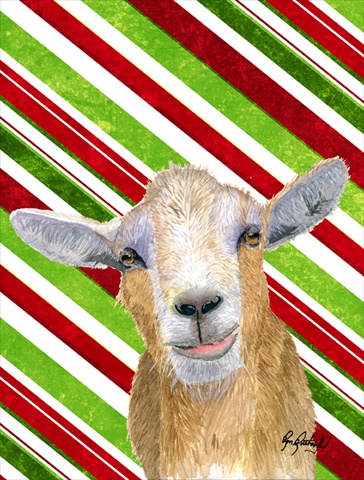 Candy Cane Goat Christmas Flag Canvas House Size