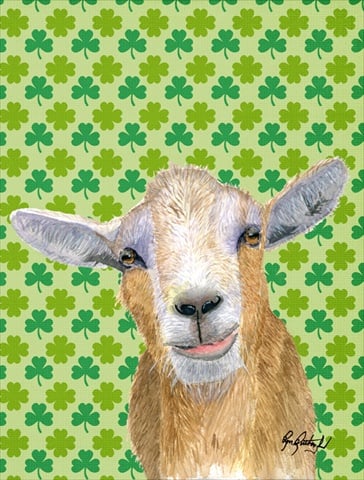 St Patricks Day Goat Flag Canvas House Size