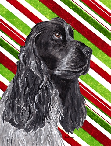 Cocker Spaniel Candy Cane Christmas Flag Garden Size