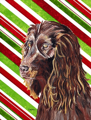 Boykin Spaniel Candy Cane Christmas Flag Canvas House Size
