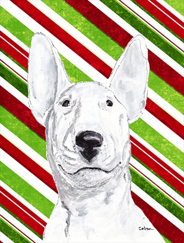 Bull Terrier Candy Cane Christmas Flag Garden Size