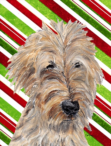 Goldendoodle Candy Cane Christmas Flag Garden Size