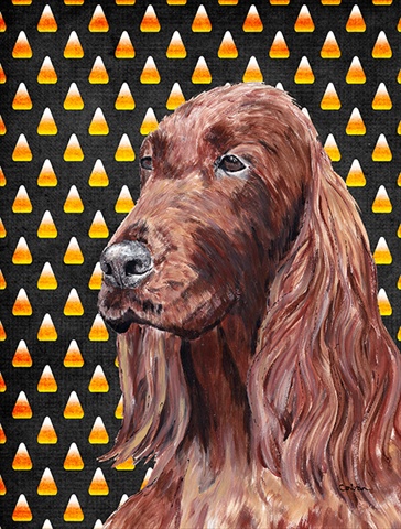 Irish Setter Halloween Candy Corn Flag Canvas House Size