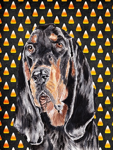 Coonhound Halloween Candy Corn Flag Garden Size
