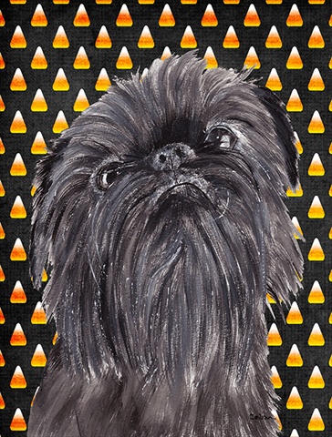Brussels Griffon Halloween Candy Corn Flag Garden Size