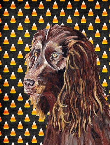 Boykin Spaniel Halloween Candy Corn Flag Garden Size