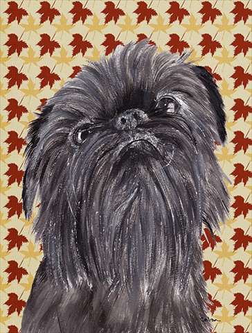 Brussels Griffon Fall Leaves Flag Garden Size