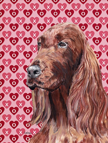 Irish Setter Valentines Love Flag Garden Size