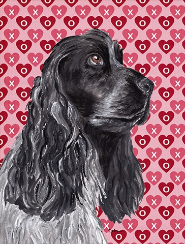 Cocker Spaniel Valentines Love Flag Garden Size