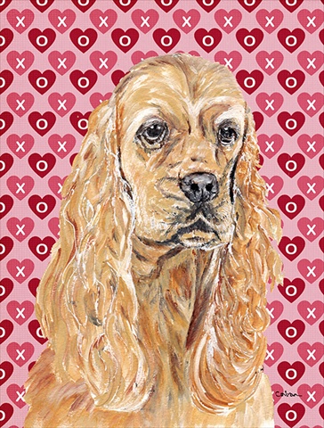 Cocker Spaniel Valentines Love Flag Garden Size