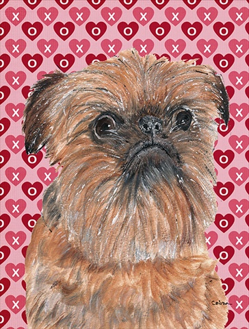 Brussels Griffon Valentines Love Flag Garden Size
