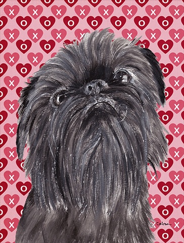 Brussels Griffon Valentines Love Flag Canvas House Size