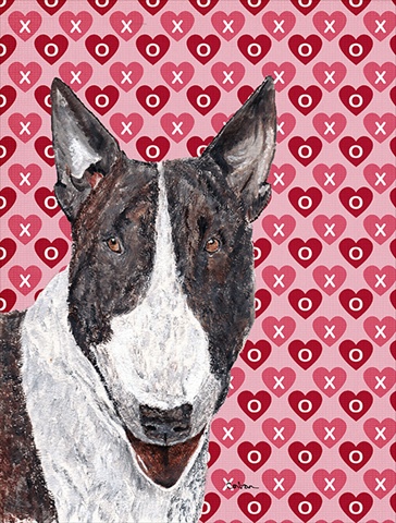 Bull Terrier Valentines Love Flag Garden Size