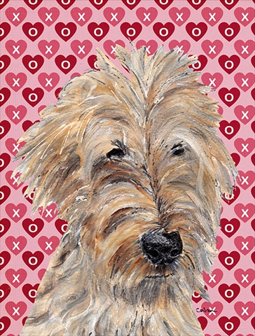 Goldendoodle Valentines Love Flag Canvas House Size