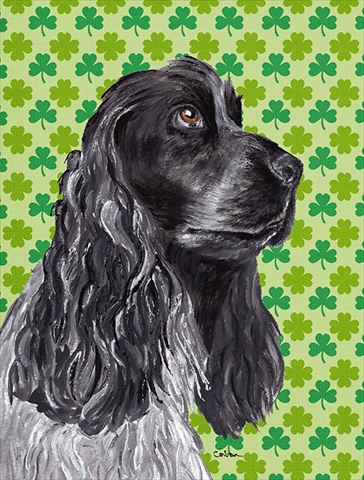 SC9568CHF Cocker Spaniel St Patricks Irish Flag Canvas House Size