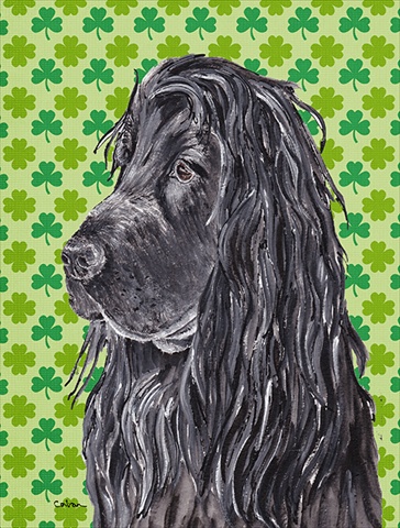 English Cocker Spaniel St Patricks Irish Flag Canvas House Size