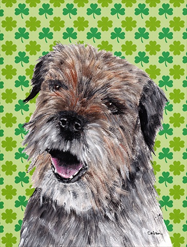 Border Terrier St Patricks Irish Flag Canvas House Size