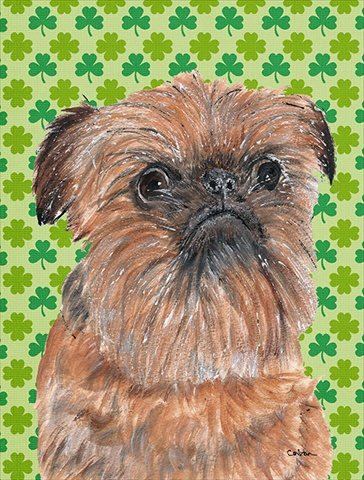 Brussels Griffon St Patricks Irish Flag Canvas House Size