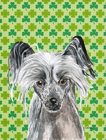 Chinese Crested St Patricks Irish Flag Canvas House Size