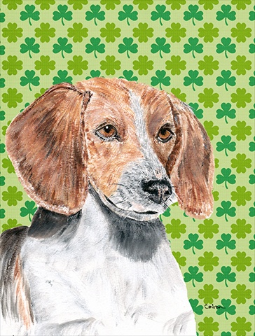 English Foxhound St Patricks Irish Flag Garden Size