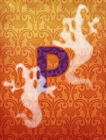 Halloween Ghost Letter P Monogram Initial Flag Garden Size