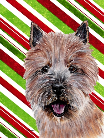 Norwich Terrier Candy Cane Christmas Flag Garden Size