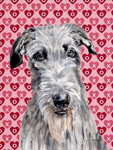 Scottish Deerhound Hearts and Love Flag Garden Size
