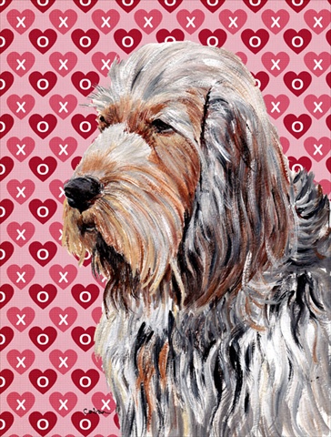 Otterhound Hearts and Love Flag Garden Size
