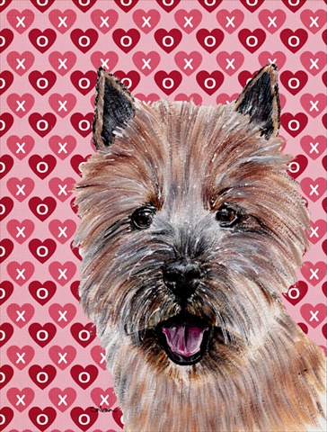 Norwich Terrier Hearts and Love Flag Garden Size