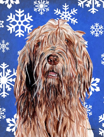 Otterhound Winter Snowflakes Flag Garden Size