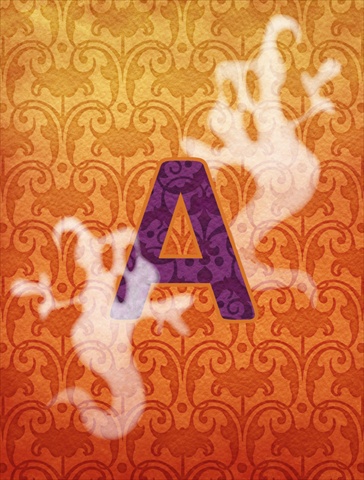 Halloween Ghost Letter A Monogram Initial Flag Garden Size