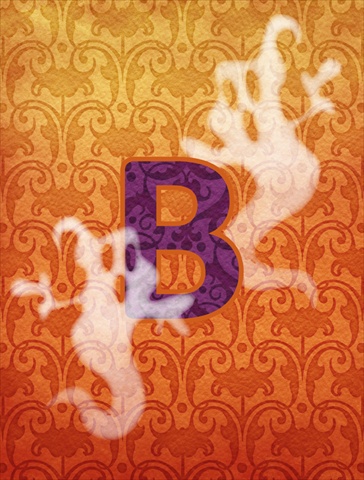 Halloween Ghost Letter B Monogram Initial Flag Garden Size