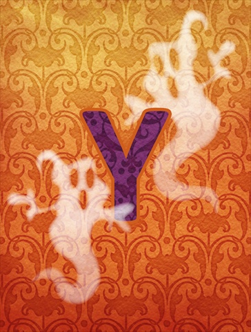 Halloween Ghost Letter Y Monogram Initial Flag Garden Size