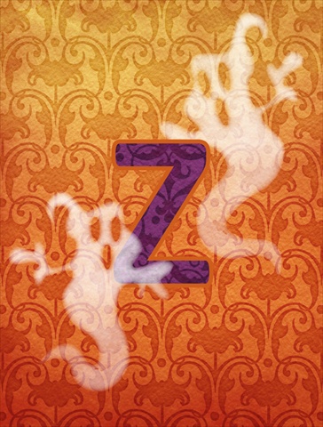 Halloween Ghost Letter Z Monogram Initial Flag Garden Size