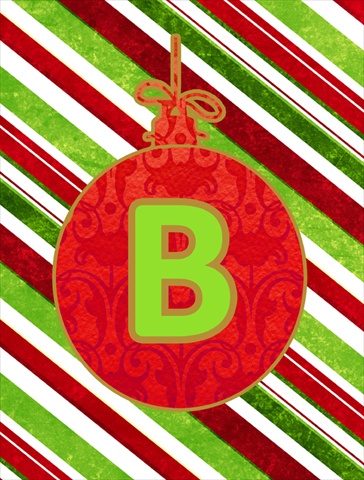 Christmas Oranment Holiday Letter B Monogram Initial Flag Garden Size