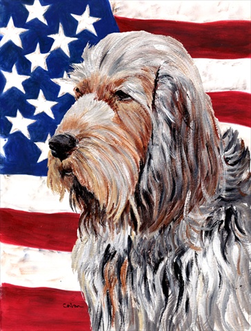 Otterhound with American Flag USA Flag Garden Size